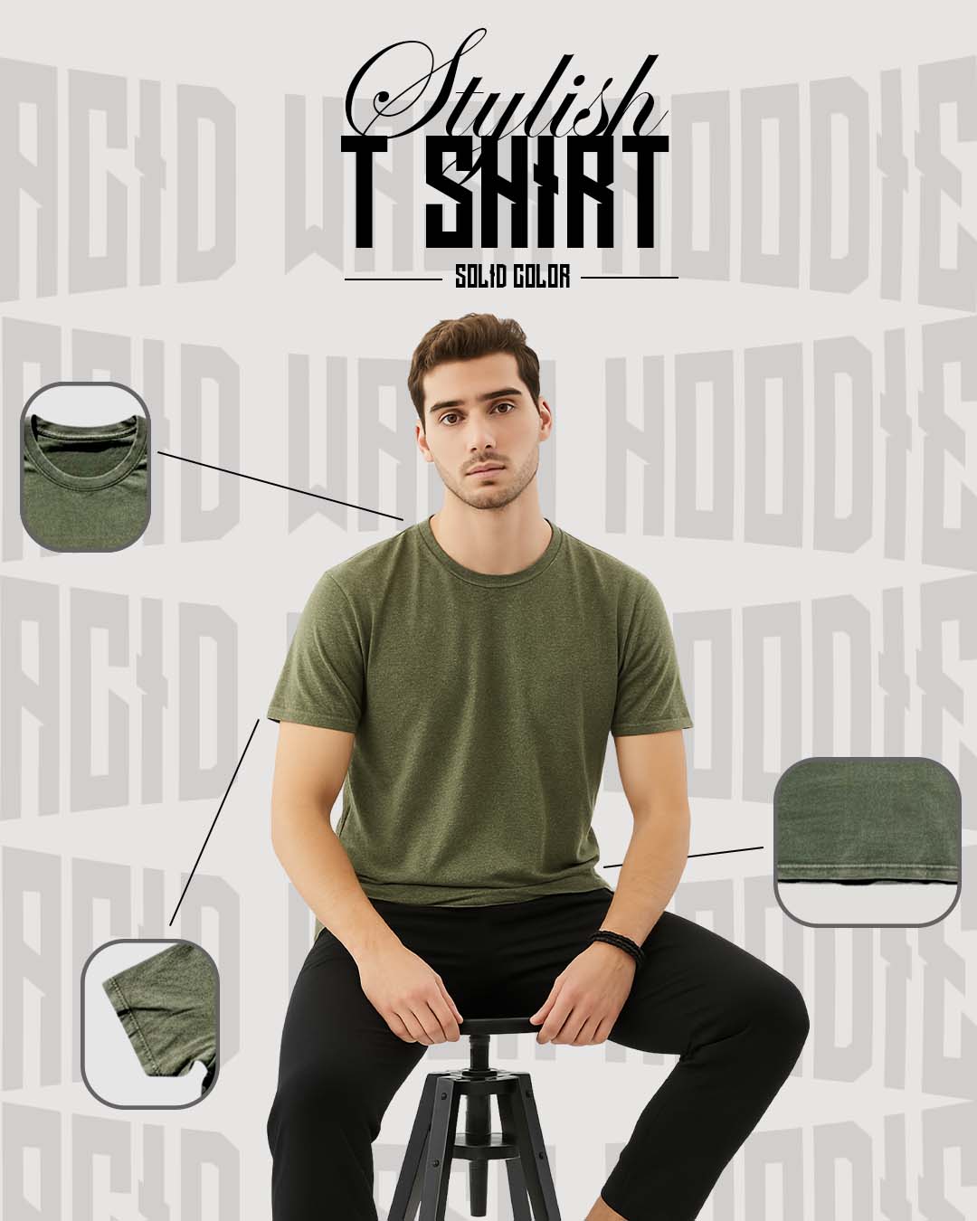 Sage Green Acid Wash T-Shirt