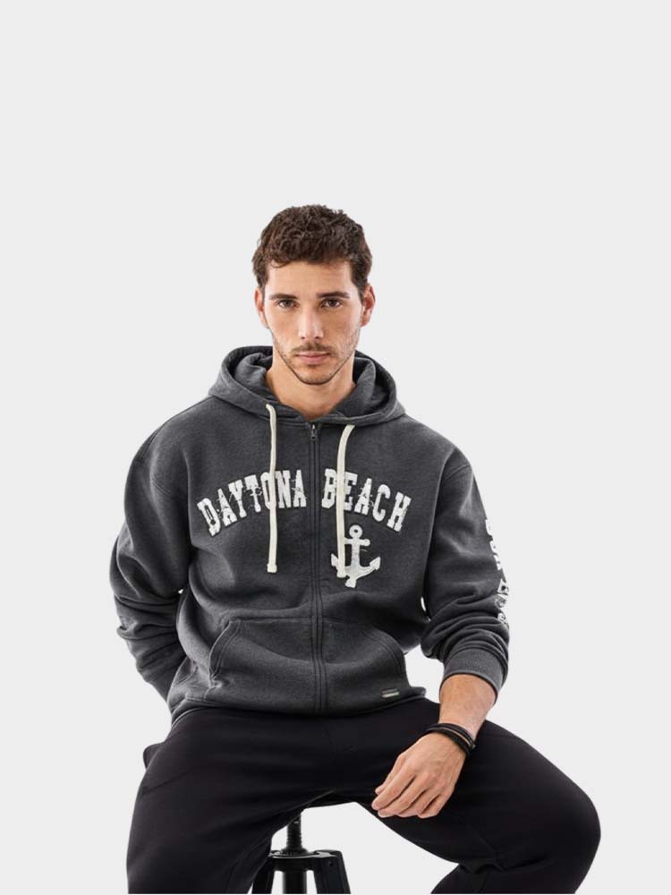 Daytona Hoodie Acid Wash (Charcoal ) color