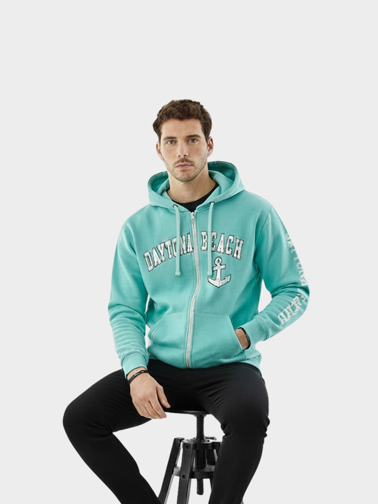 Daytona Acid wash Hoodie (TEAL) color