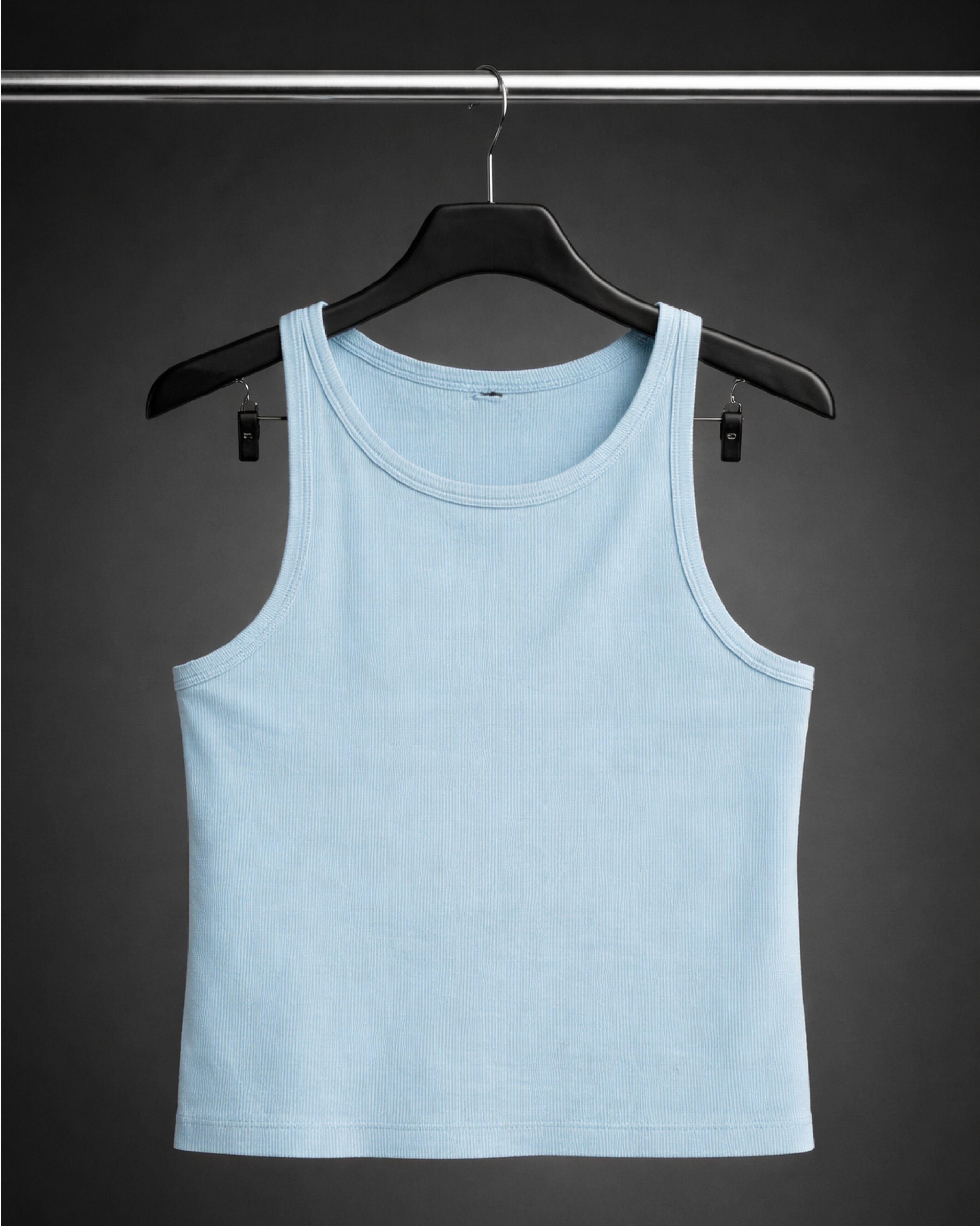 Sky Blue Cotton Sleeveless Tank Top
