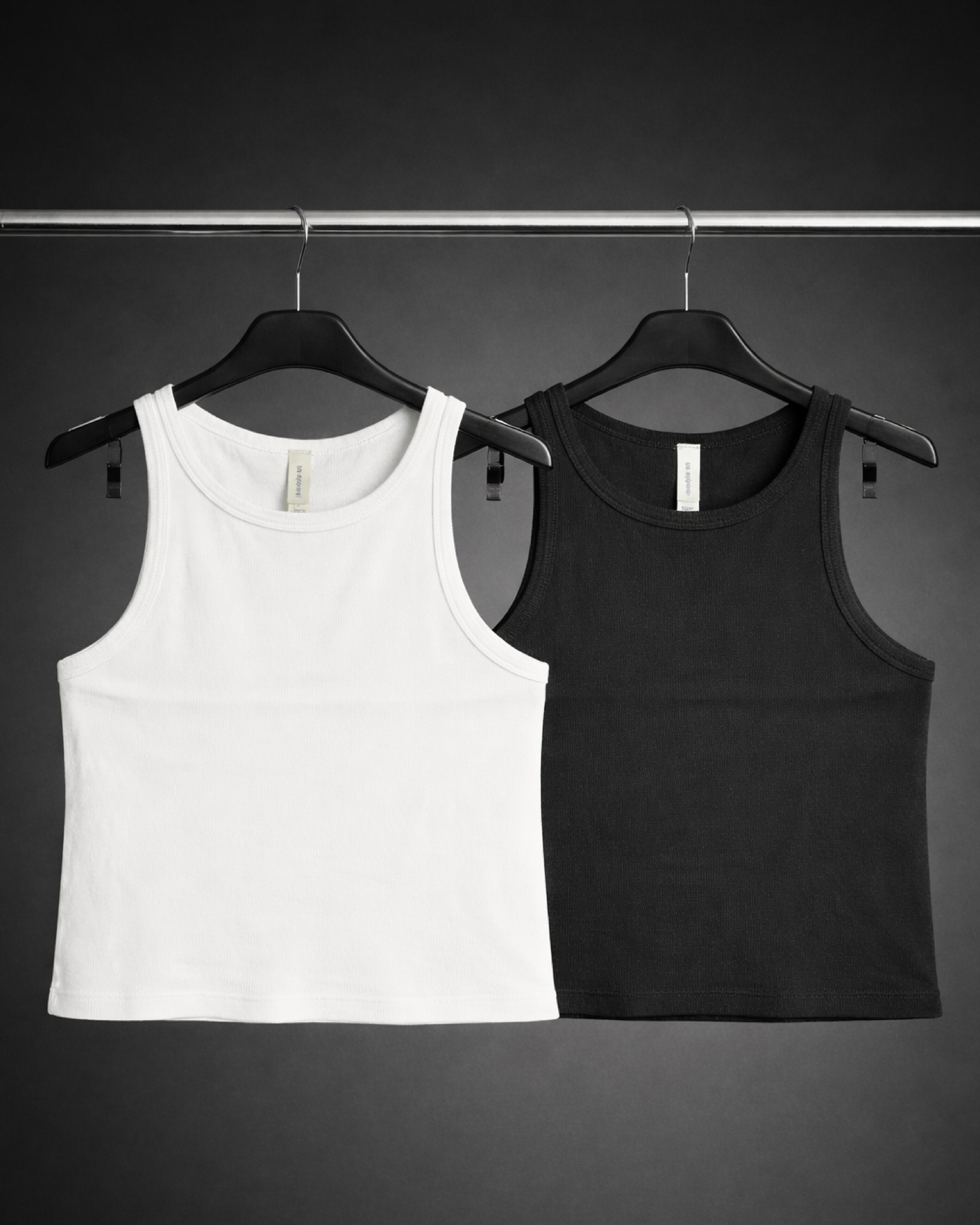 Cotton Sleeveless Tank Top – White & Black
