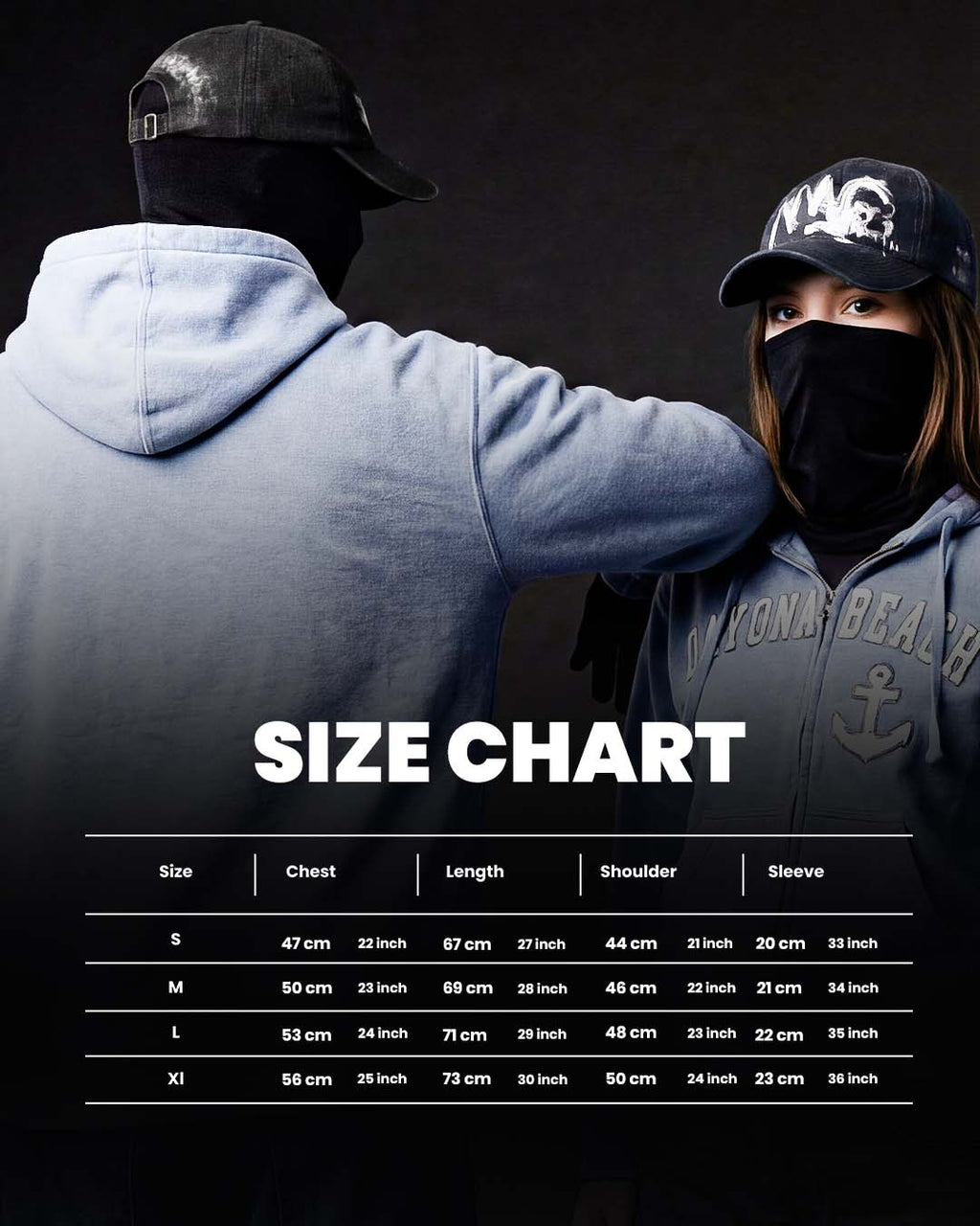 Daytona Hoodie Acid Wash Charcoal color