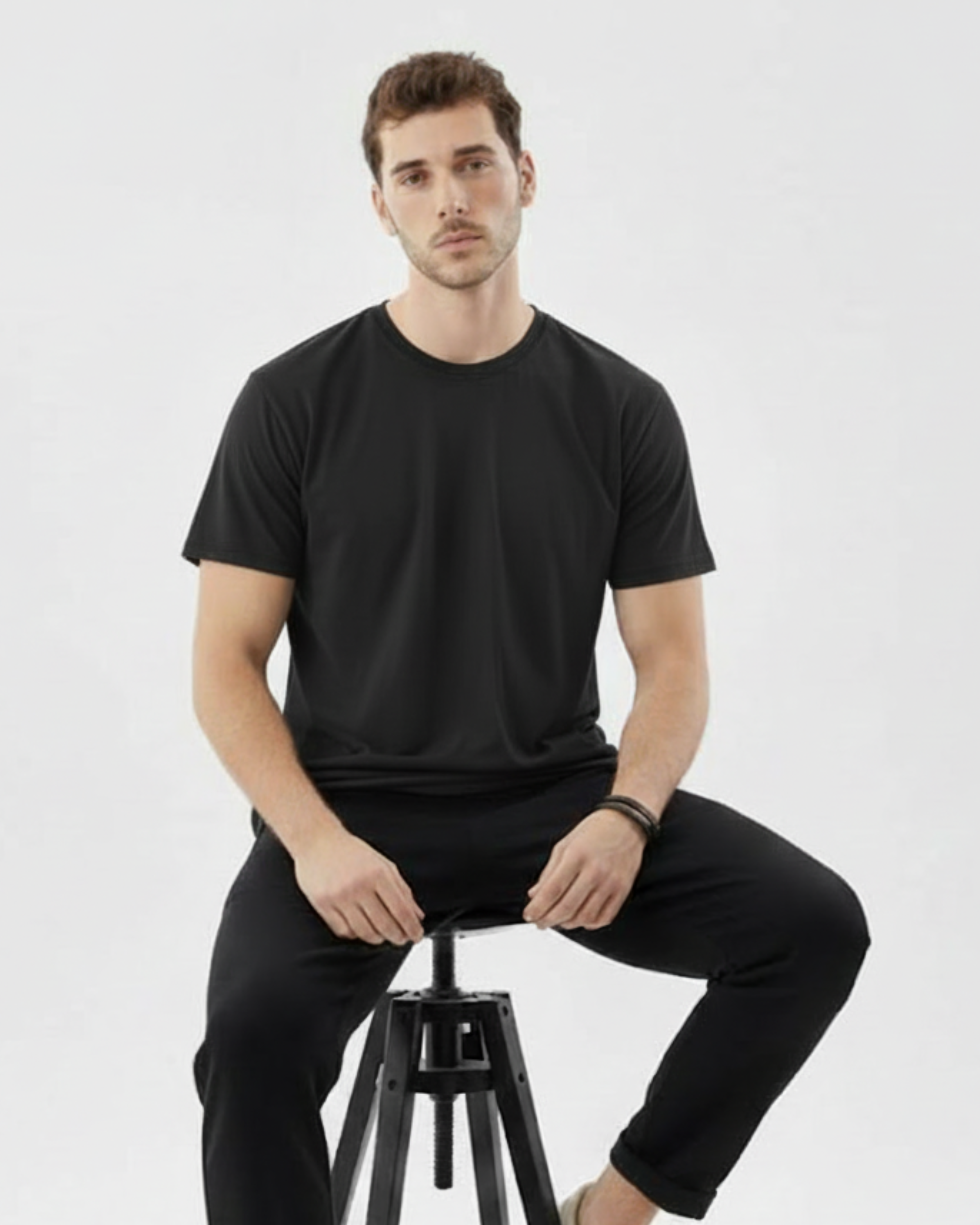 Plain Black Cotton T-Shirt