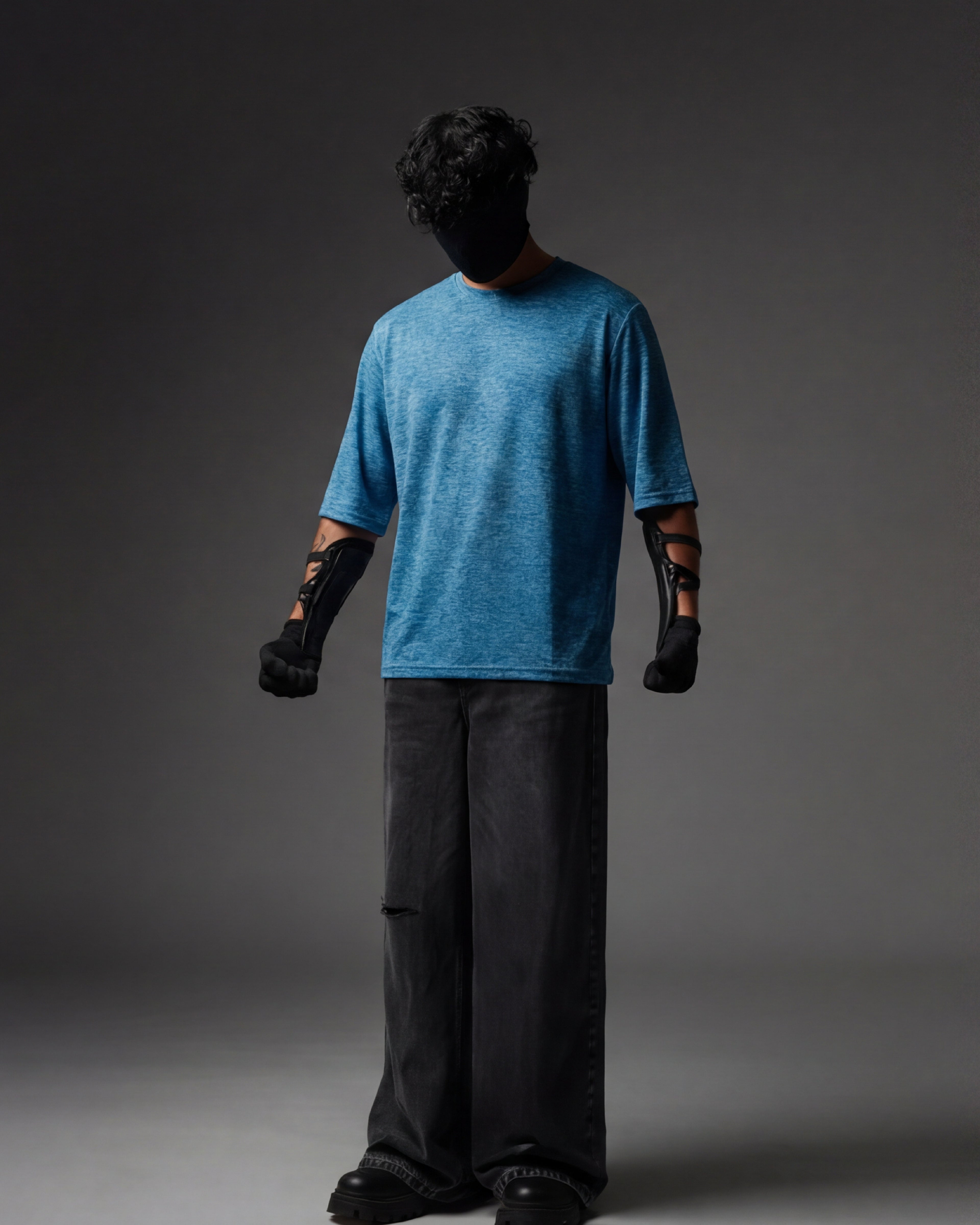 Oversized Ocean Blue Acid Wash T-Shirt