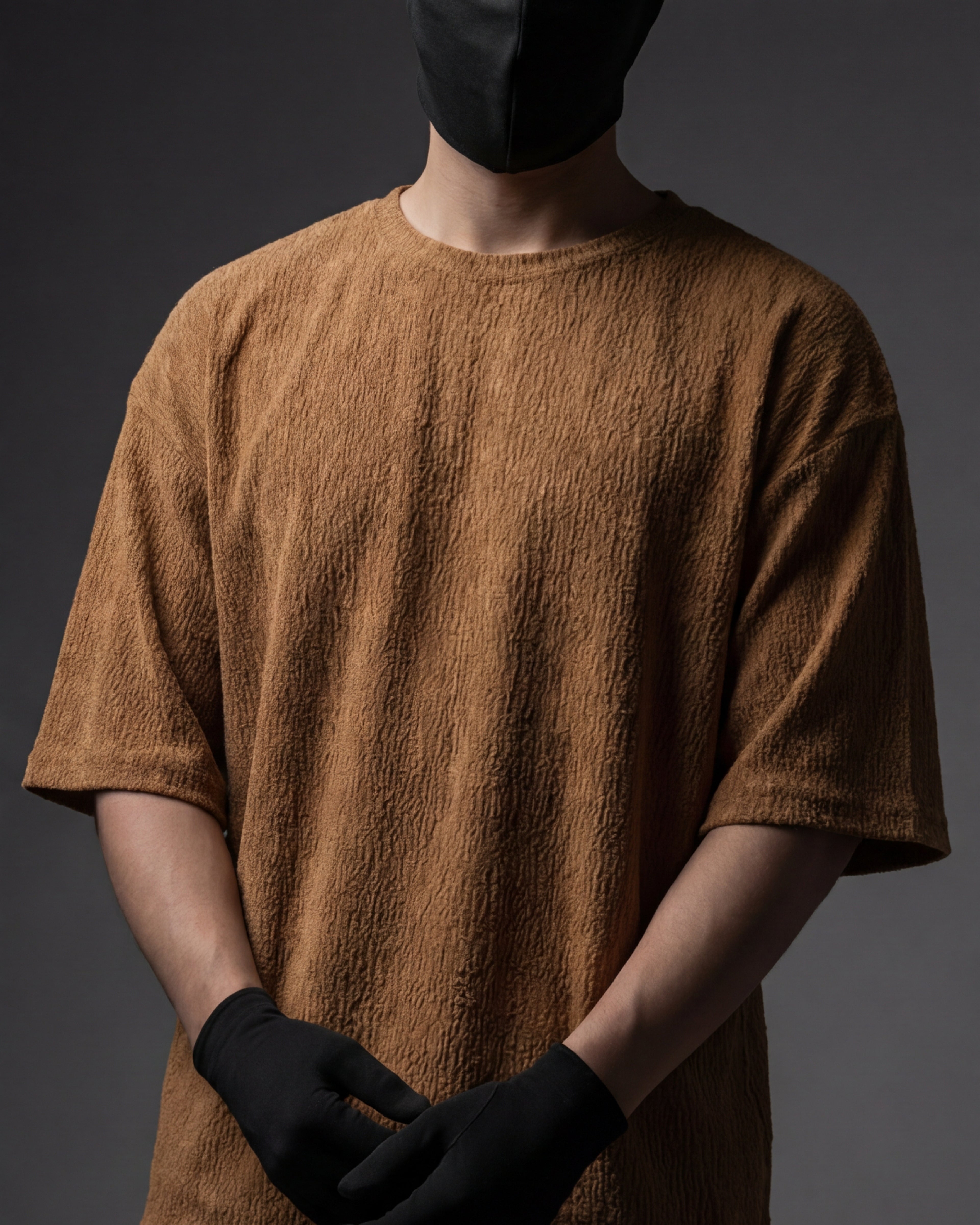 Oversized camel Brown Acid Wash T-Shirt