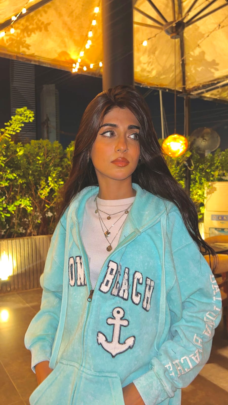 Daytona Acid wash Hoodie (TEAL) color